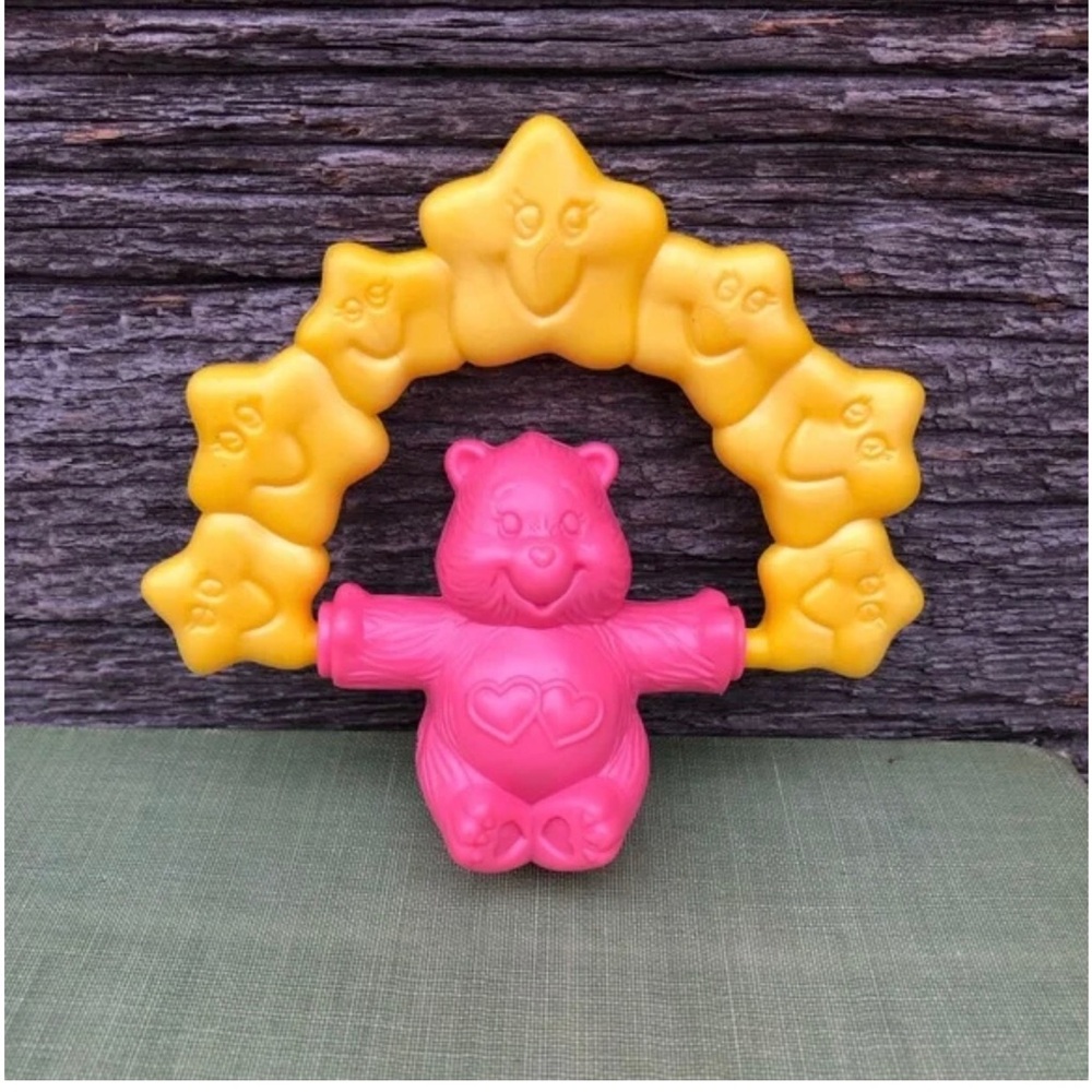 Care Bears nursery rattle Vintage baby toy 1984 Vtg 80s 1980s kid Love-a-Lot 💞